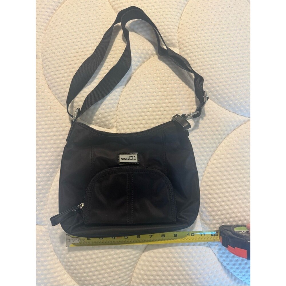 Nine & Co. Black Nylon Bag with Front Zip Pocket